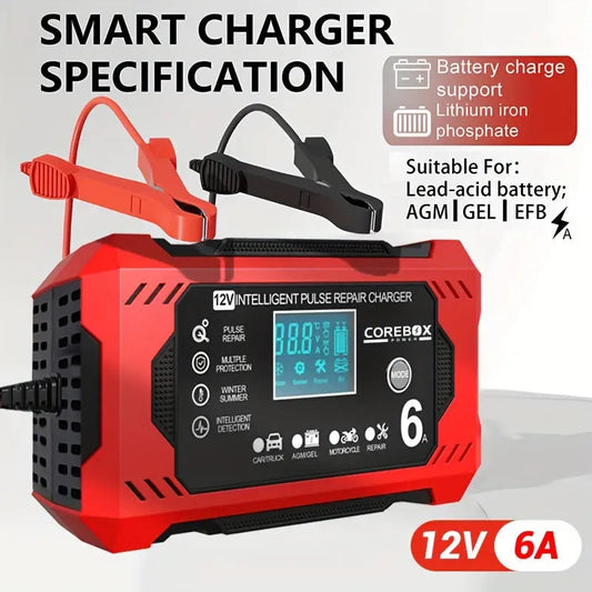 Chargeur de batterie de voiture 12V 6a