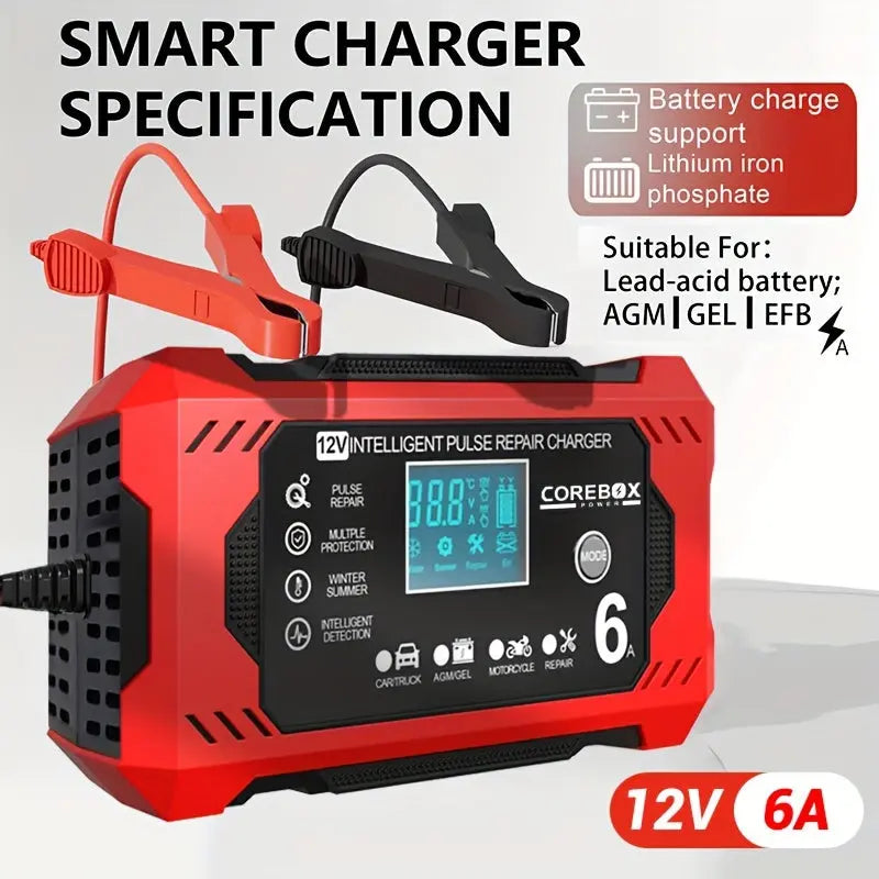Chargeur de batterie de voiture 12V 6a