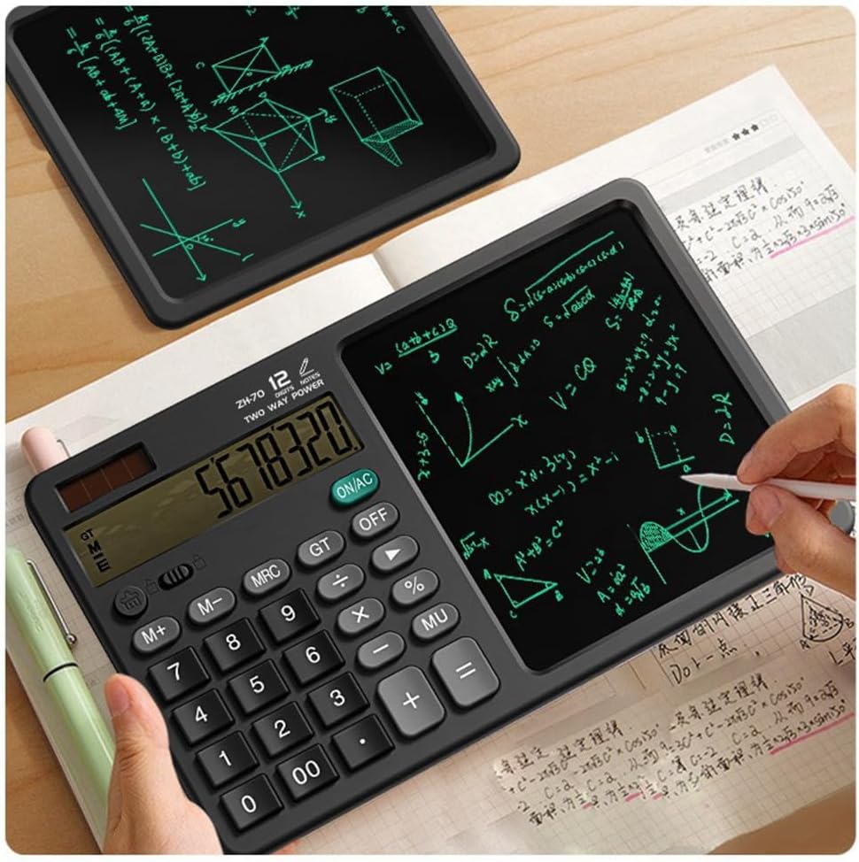 Calculatrice portable avec tablette d'écriture