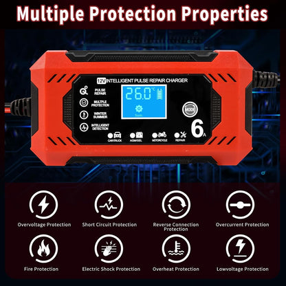 Chargeur de batterie de voiture 12V 6a