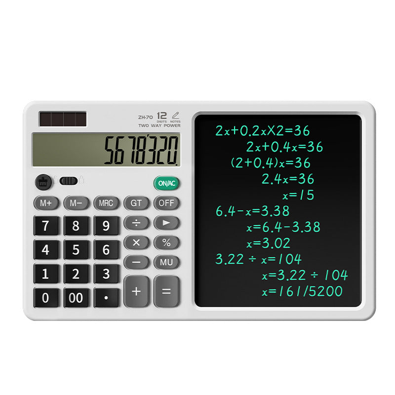 Calculatrice portable avec tablette d'écriture