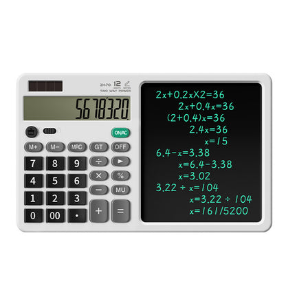 Calculatrice portable avec tablette d'écriture